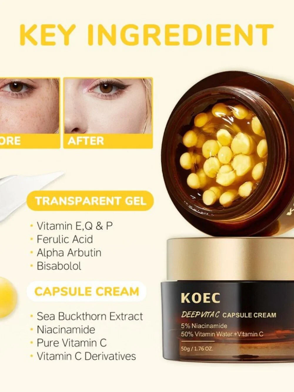 KOEC Collagen Facial Skin Care Cream - VC Filling Cream